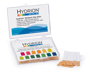 Hydrion Brilliant Dip Stik Plastic Strip 0-6, Carton10