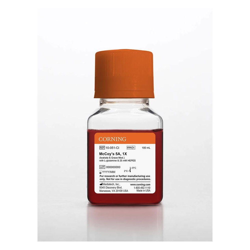 Corning® 100 mL McCoys 5A (Iwakata "&" Grace Modification) [+] L-glutamine, 25 mM HEPES