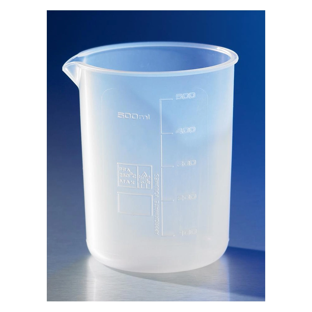 Corning Reusable Plastic Low Form 500mL Beaker, Perfluoroalkoxy-copolymer