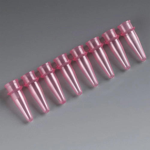 PCR Reaction Tube Strip, 0.2mL, Thin Wall, PP, Natural, 8 Tubes/Strip, 125 Strips/Unit