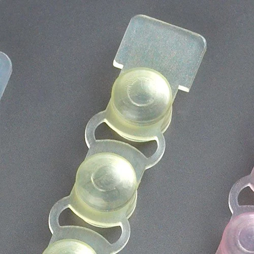 Cap Strip, PP, Yellow, 8 Caps/Strip, 125 Strips/Unit (For use with Tube Strip)