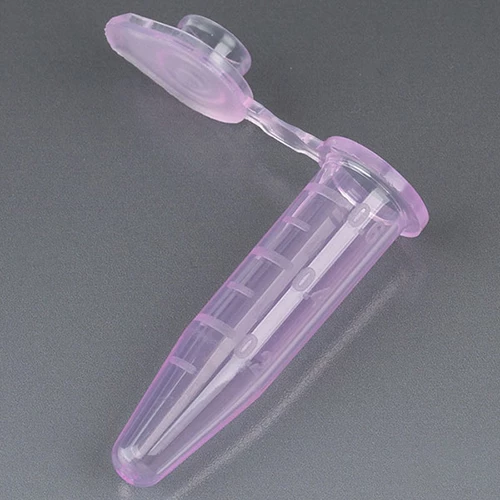 Microcentrifuge Tube, 0.5mL, PP, Attached Snap Cap, Graduated, Violet, Certified: Rnase, Dnase and Pyrogen Free, 500/Stand Up Zip Lock Bag - cs-10000