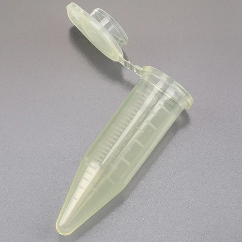 Diamond Midi Centrifuge Tube, 5.0mL, PP, Attached Snap Cap, Graduated, Yellow, 50/Bag, 4 Bags/Unit - PK/1