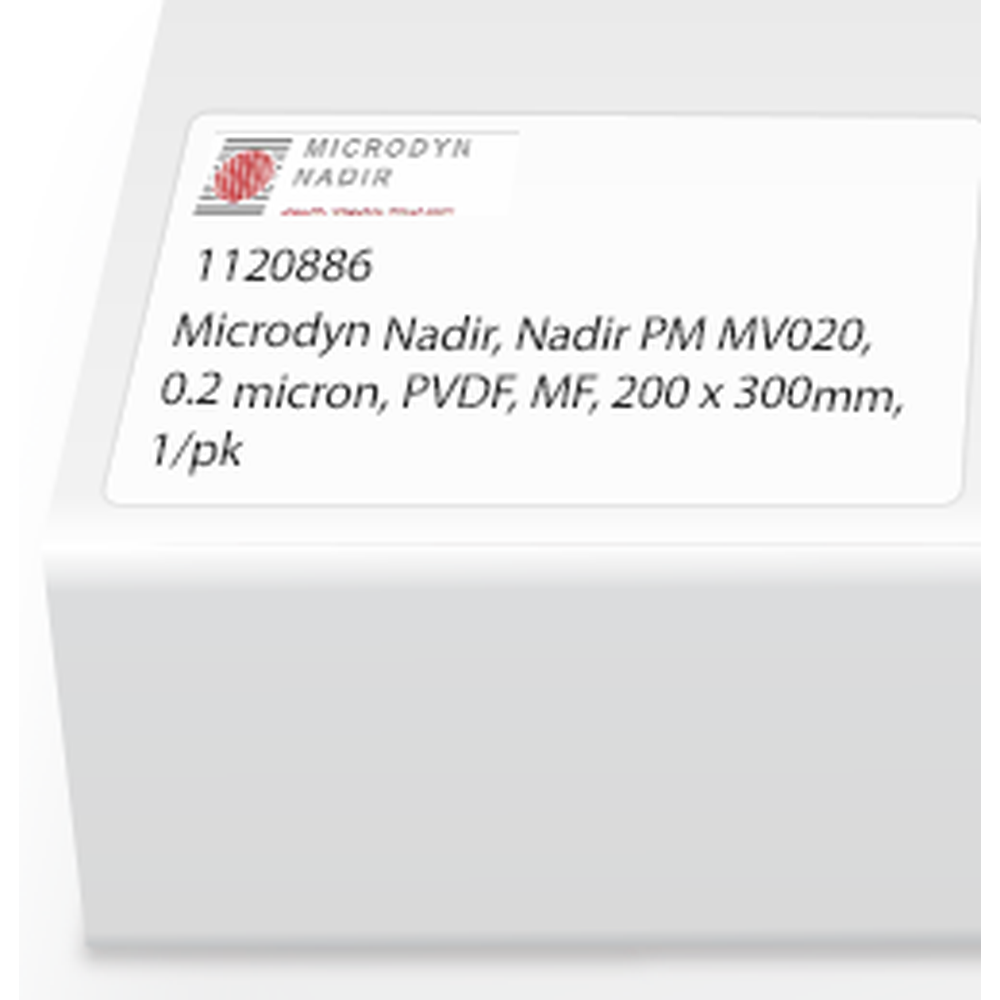 Microdyn Nadir, Nadir PM MV020, 0.2 micron, PVDF, MF, 297 x 210mm, 1/pk