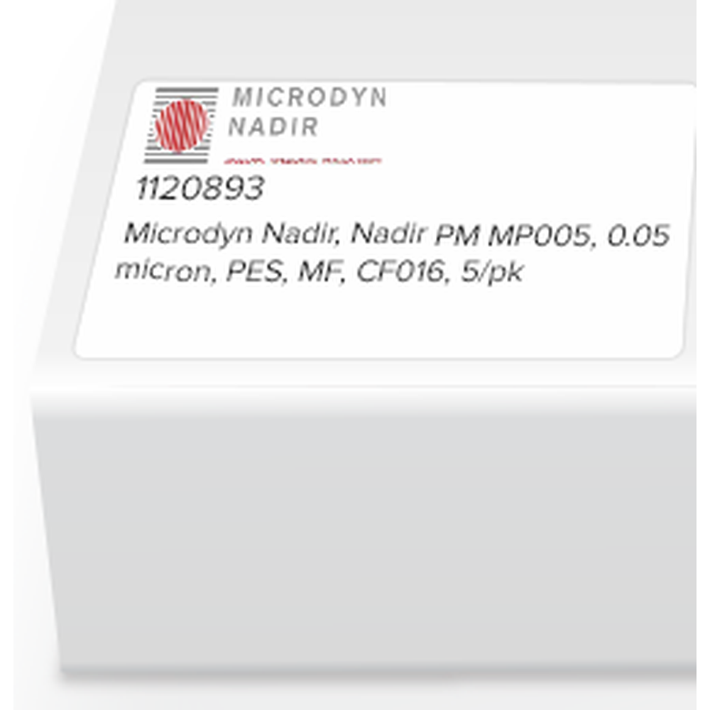 Microdyn Nadir, Nadir PM MP005, 0.05 micron, PES, MF, CF016, 5/pk