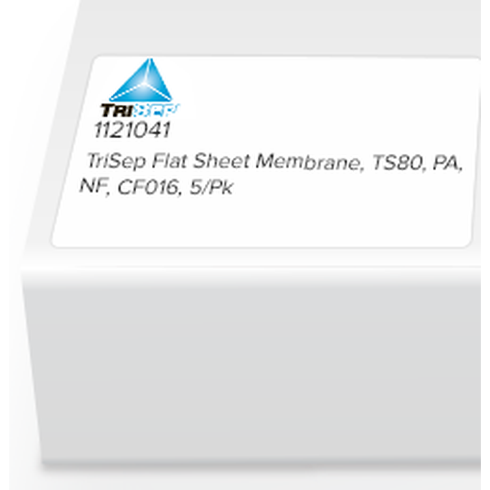 TriSep Flat Sheet Membrane, TS80, PA, NF, CF016, 5/Pk