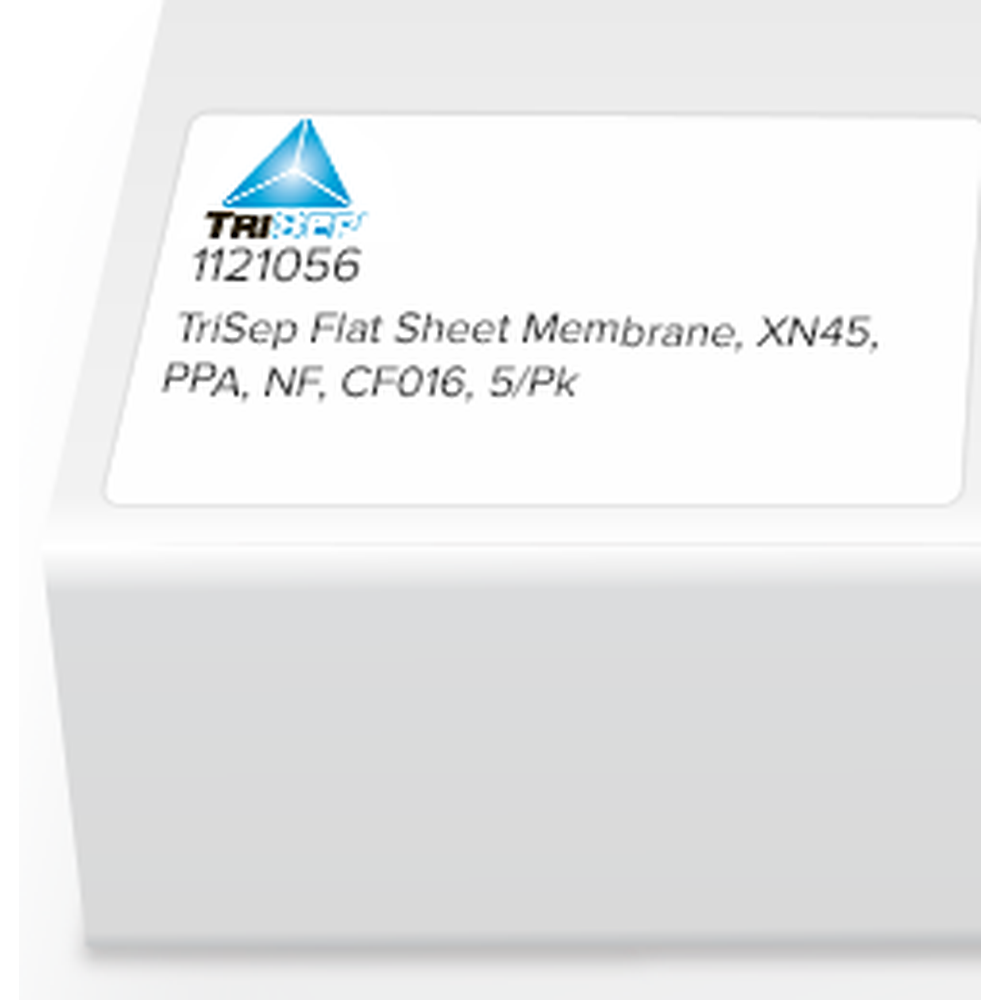 TriSep Flat Sheet Membrane, XN45, PPA, NF, CF016, 5/Pk