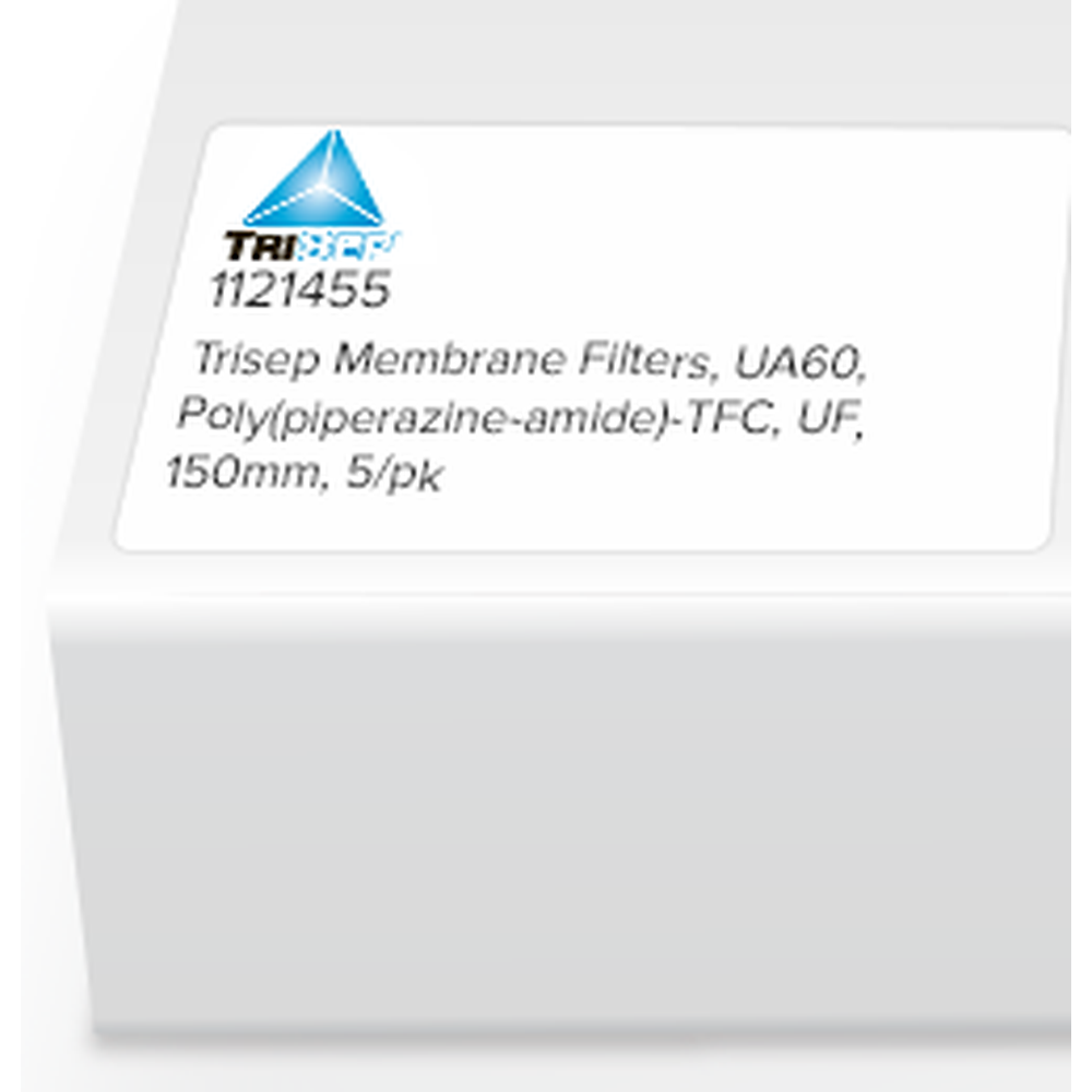Trisep Membrane Filters, UA60, Poly(piperazine-amide)-TFC, UF, 150mm, 5/pk
