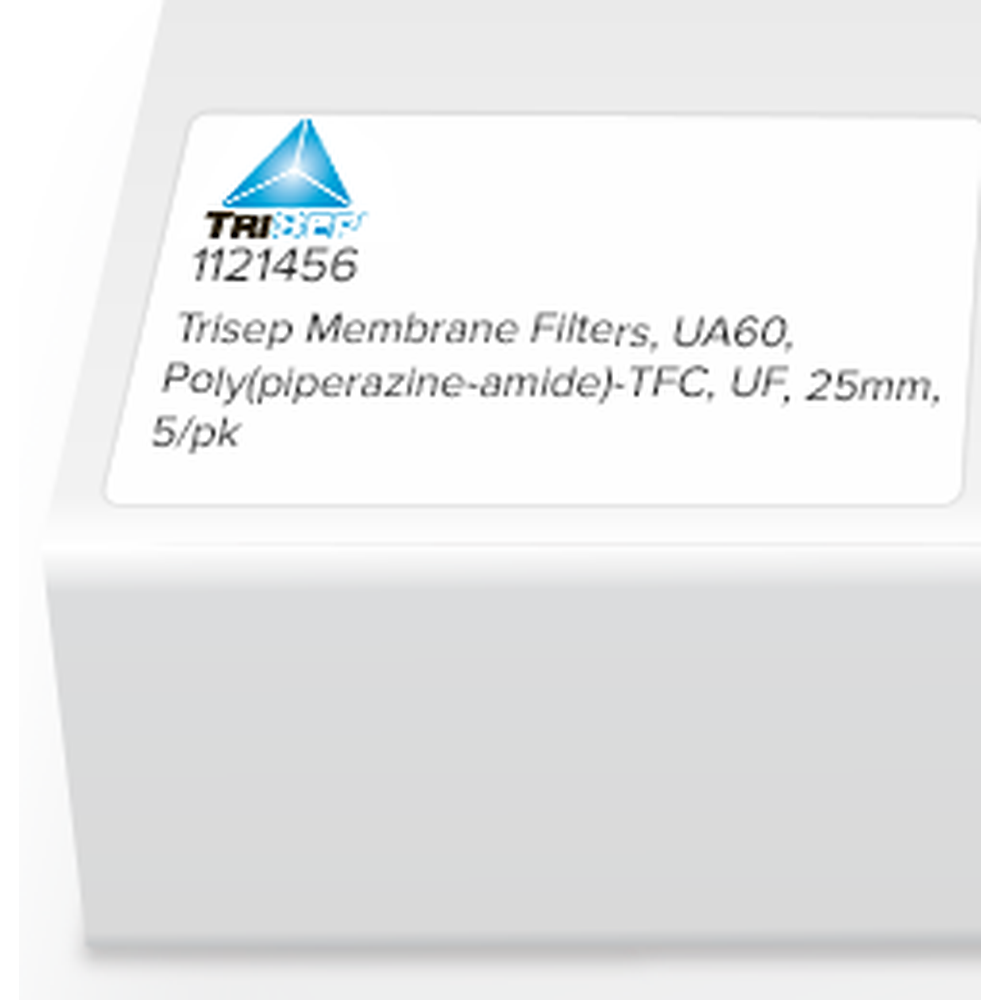 Trisep Membrane Filters, UA60, Poly(piperazine-amide)-TFC, UF, 25mm, 5/pk