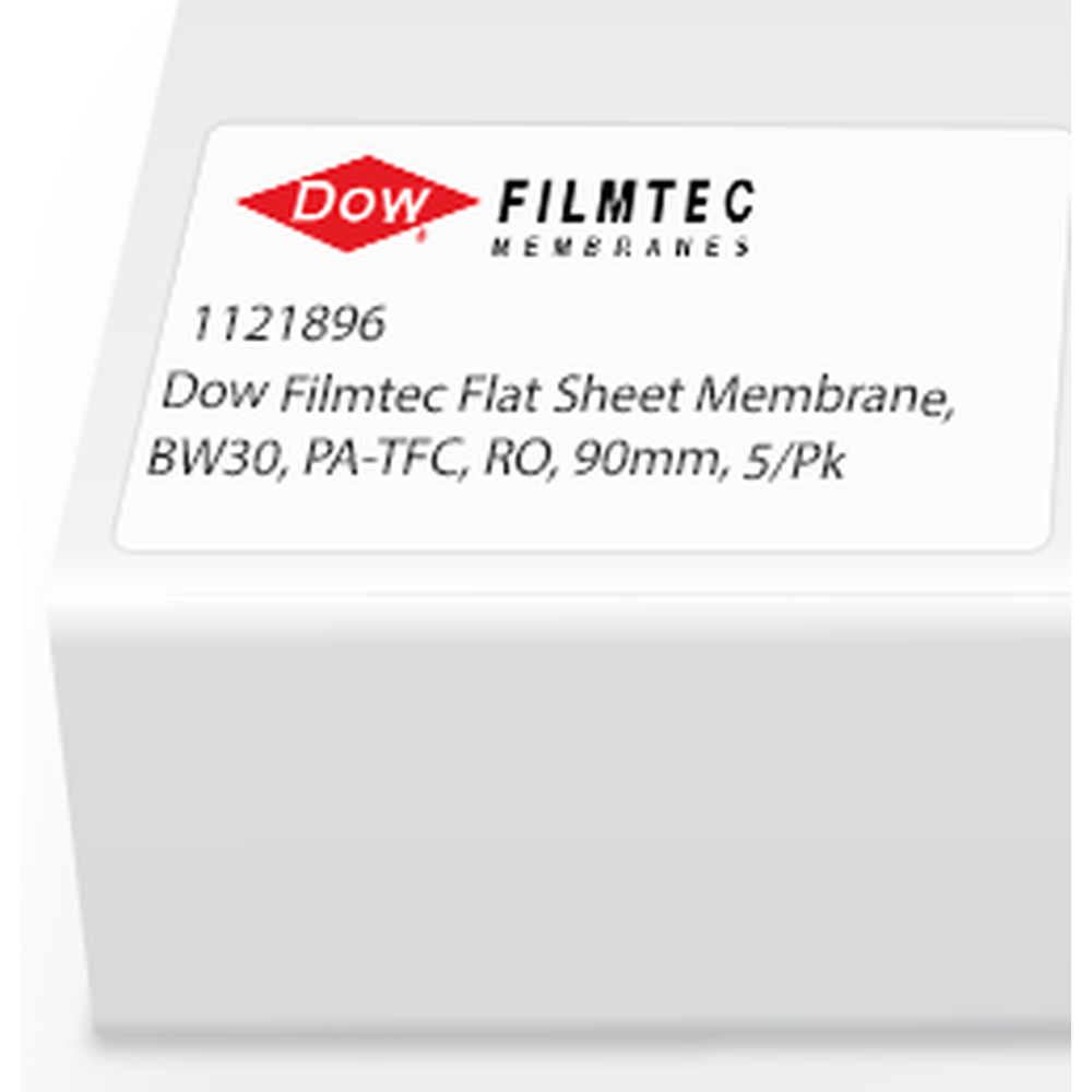 Dow Filmtec Flat Sheet Membrane, BW30, PA-TFC, RO, 90mm, 5/Pk