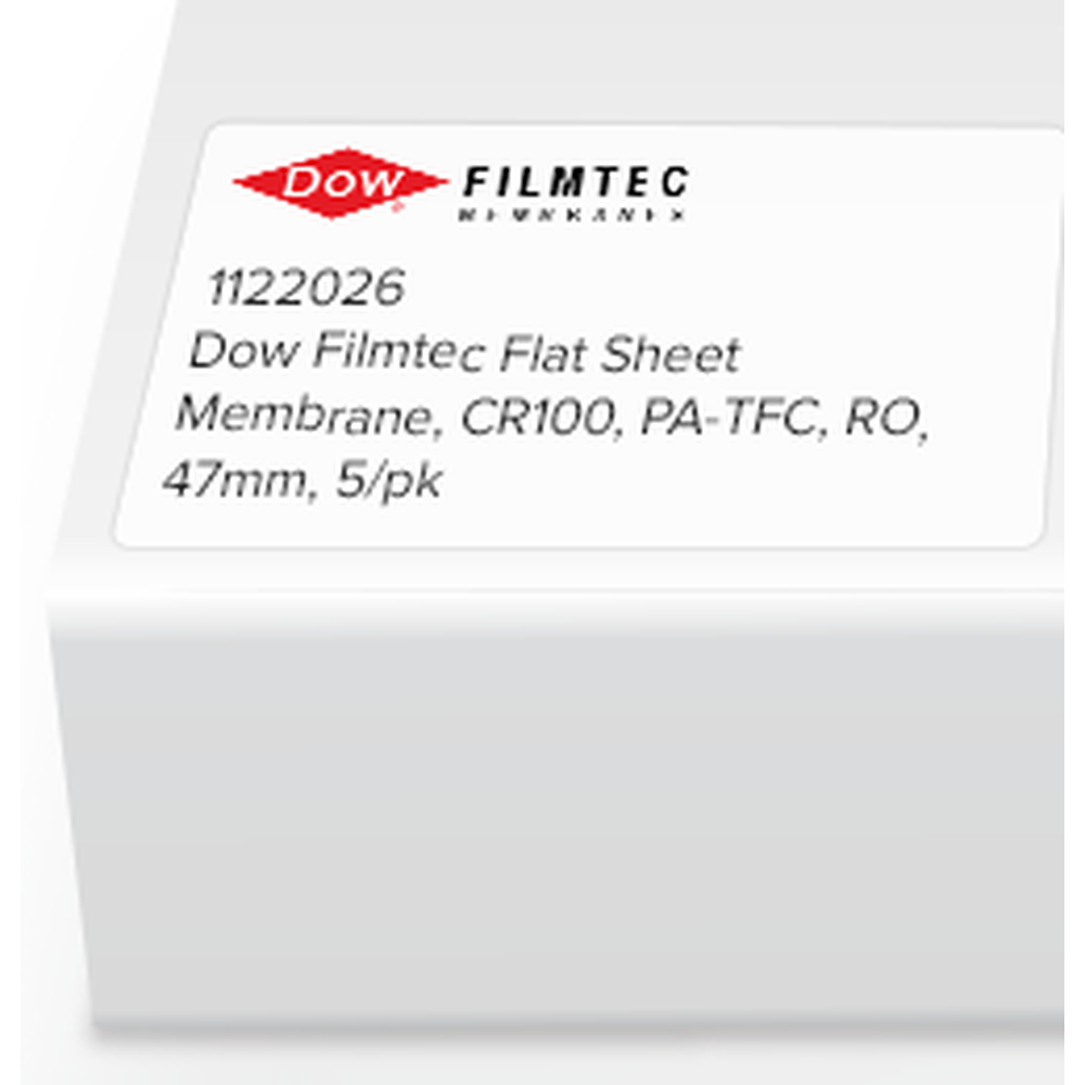 Dow Filmtec Flat Sheet Membrane, CR100, PA-TFC, RO, 47mm, 5/pk