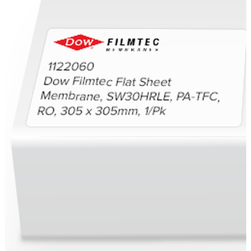 Dow Filmtec Flat Sheet Membrane, SW30HRLE, PA-TFC, RO, 305 x 305mm, 1/Pk