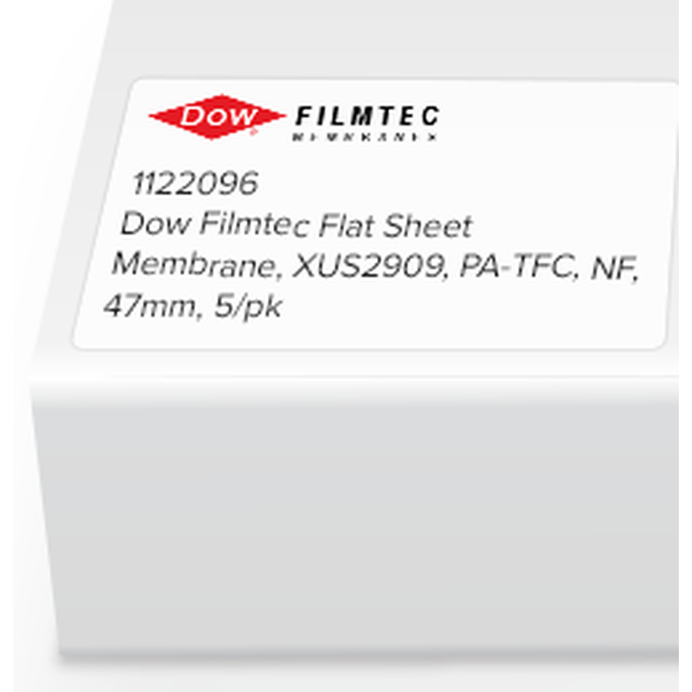 Dow Filmtec Flat Sheet Membrane, XUS2909, PA-TFC, NF, 47mm, 5/pk