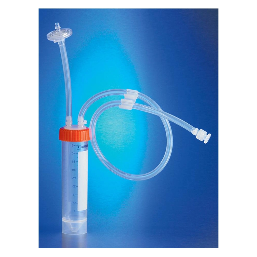 Corning Centrifuge Tube, 50mL Polypropylene Tube, self-standing centrifuge tube with with Tubing accessories and 0.2µm Versapor filter, without Diptube, Sterile, 1 per bag, 2 per case