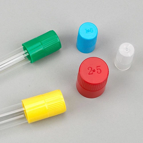 Diamond Culture Tube Cap for 13mm Glass Culture Tubes, PP, Yellow, 100/Bag