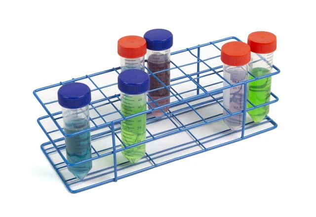 Coated Wire Tube Rack 20-25mm 8x10 Format, Blue