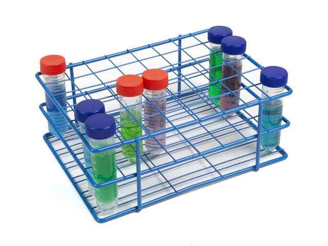 Coated Wire Tube Rack 25-30mm 50mL Tubes, 6x8 Format, Blue