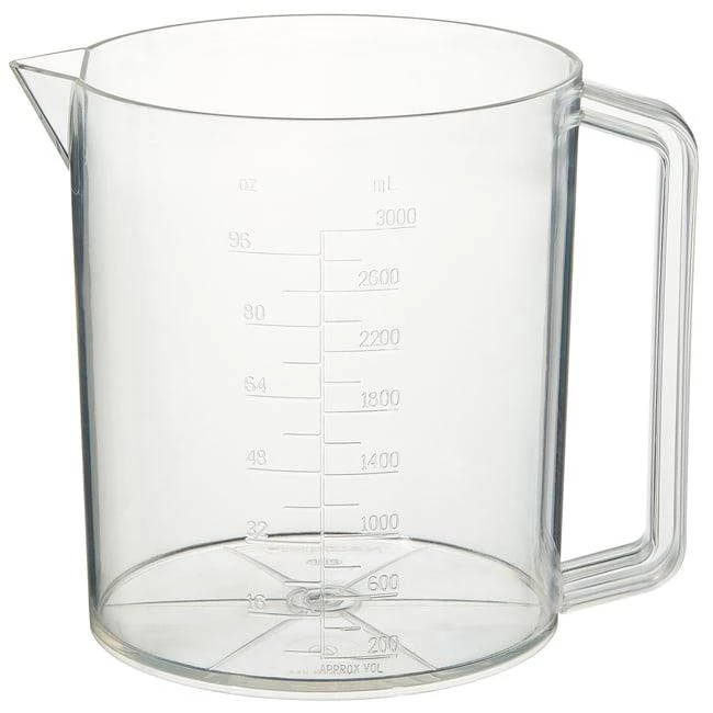 Beaker with Handle Graduated PMP 3000 mL
