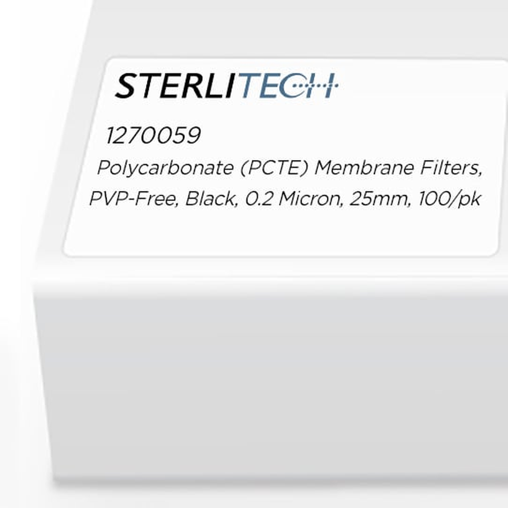 Polycarbonate (PCTE) Membrane Filters, Black, 0.2 Micron, 25mm, 100/pk