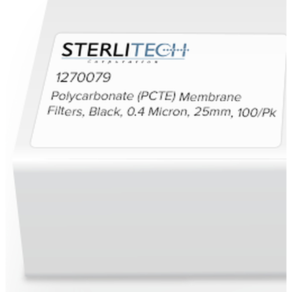 Polycarbonate (PCTE) Membrane Filters, Black, 0.4 Micron, 25mm, 100/Pk