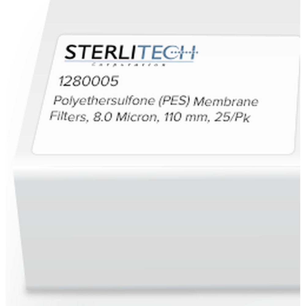 Polyethersulfone (PES) Membrane Filters, 8.0 Micron, 110mm, 25/Pk