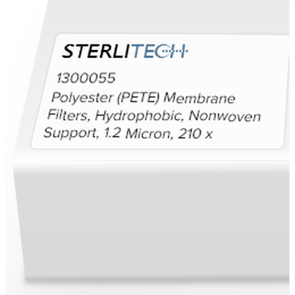 Polyester (PETE) Membrane Filters, Hydrophobic, Nonwoven Support, 1.2 Micron, 210 x 300mm, 30/Pk