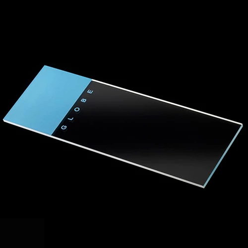 Microscope Slides, Glass, 25 x 75mm, 90 Ground Edges, Blue Frosted, 72/Box, 2 Boxes/Case (1 Gross)
