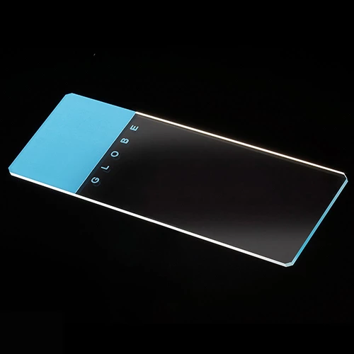 Microscope Slides, Glass, 25 x 75mm, 90 Ground Edges with Safety Corners, Blue Frosted, 72/Box, 2 Boxes/Case (1 Gross)