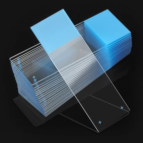Microscope Slides, Diamond White Glass, 25 x 75mm, Charged, 90 Ground Edges, Blue Frosted, 72/Box, 20 Boxes/Case (10 Gross)