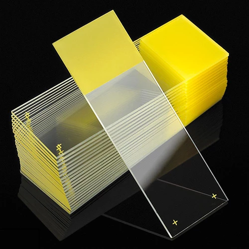 Microscope Slides, Diamond White Glass, 25 x 75mm, Charged, 90 Ground Edges, Yellow Frosted, 72/Box, 20 Boxes/Case (10 Gross)