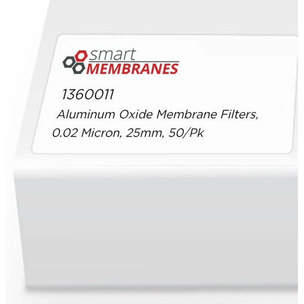 Aluminum Oxide Membrane Filters, 0.02 Micron, 25mm, 50/pk