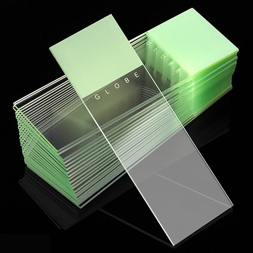 Microscope Slides, Diamond White Glass, 25 x 75mm, 90 Ground Edges, GREEN Frosted, 72/Box, 20 Boxes/Case (10 Gross)