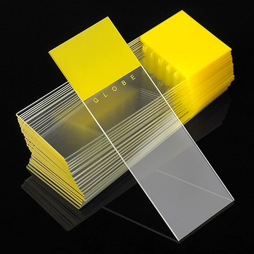 Microscope Slides, Diamond White Glass, 25 x 75mm, 90 Ground Edges, YELLOW Frosted, 72/Box, 20 Boxes/Case (10 Gross)