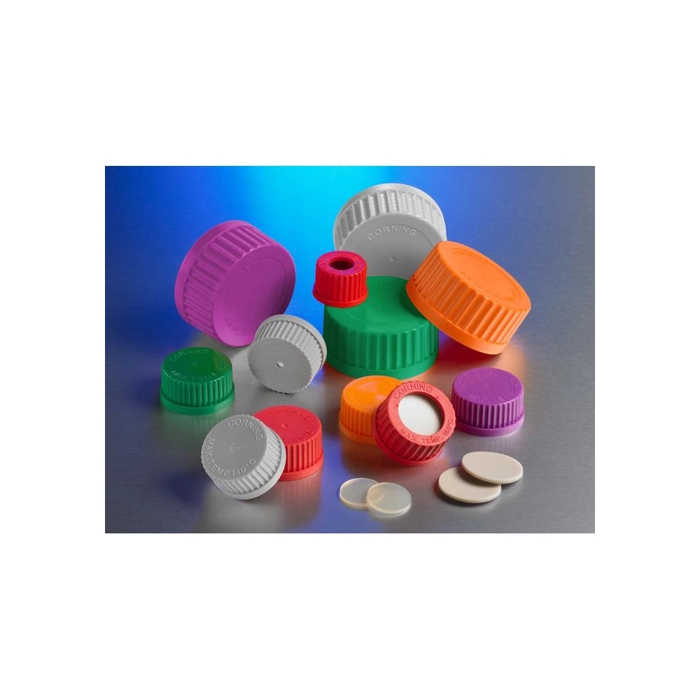 Corning GL45 Light Gray Polypropylene Screw Cap with Plug Seal