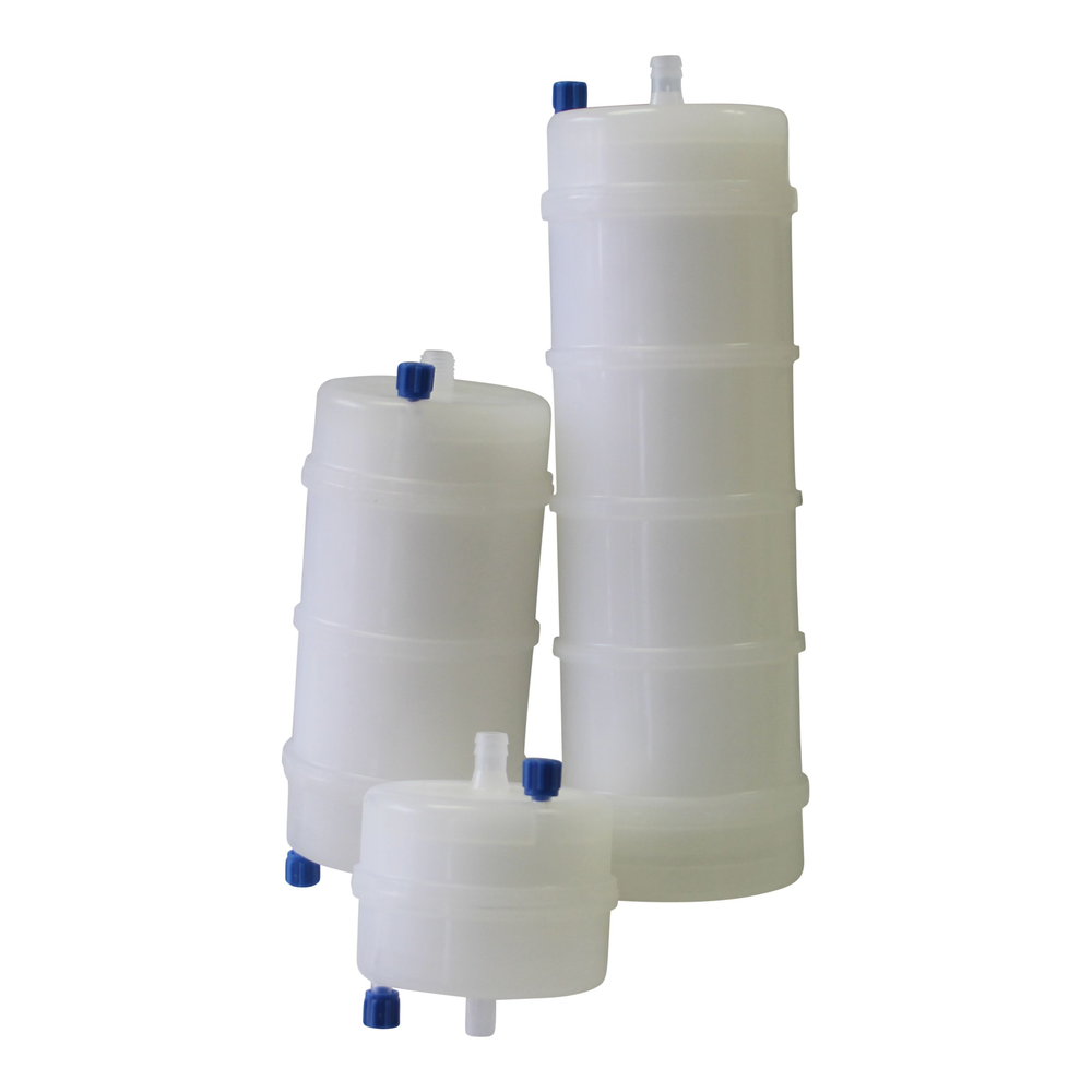 Polypropylene Media Capsule Filter, 0.45 Micron Nominal, 1/4" MNPT Inlet&Outlet, EFA: 5.9sqft, OAL: 11.5in