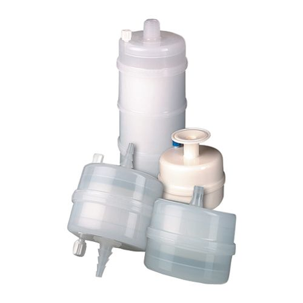 Polypropylene Media Capsule Filter, 10 Micron Nominal, 1/4" MNPT Inlet&Outlet, EFA: 0.8sqft, OAL: 3.5in