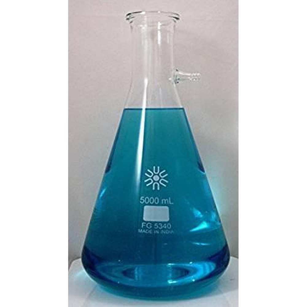 5L Side Arm Flask, Fits #13 stopper, with 5/8" Tubulation