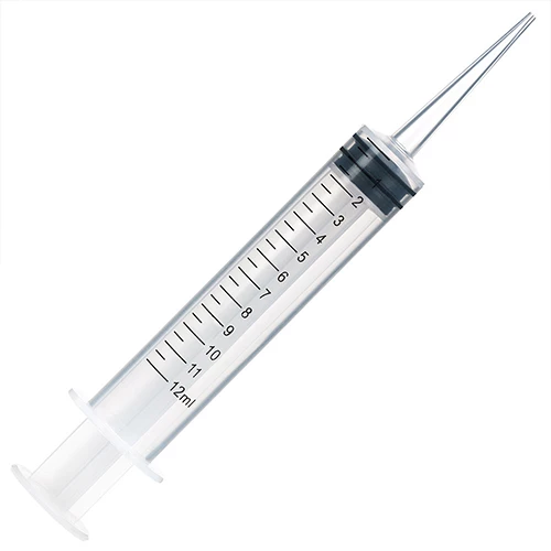Transfer Syringe, 12cc (12mL), Printed Graduations, Straight Tip, 50/Bag