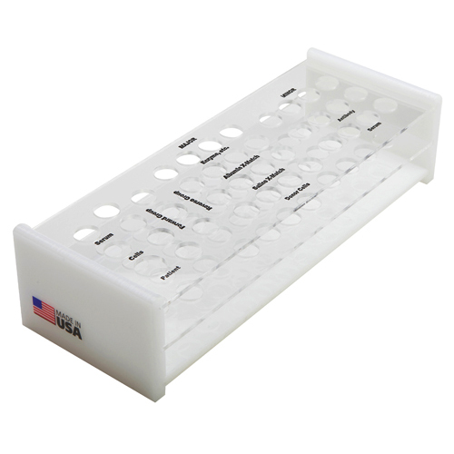 Rack Blood Bank 38 Place, Acrylic, 6/CS