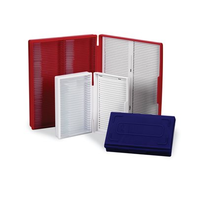 Microscope Slide Box, 25-Place, Red