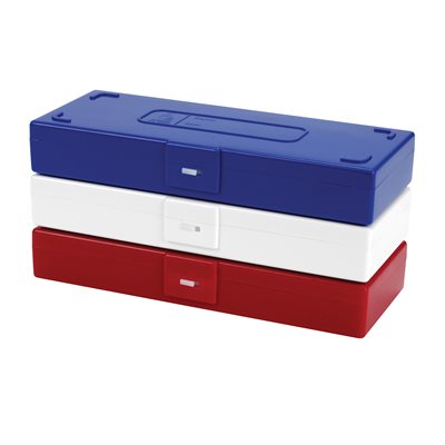 Premium Microscope Slide Box, 50-Place, Cork, Blue