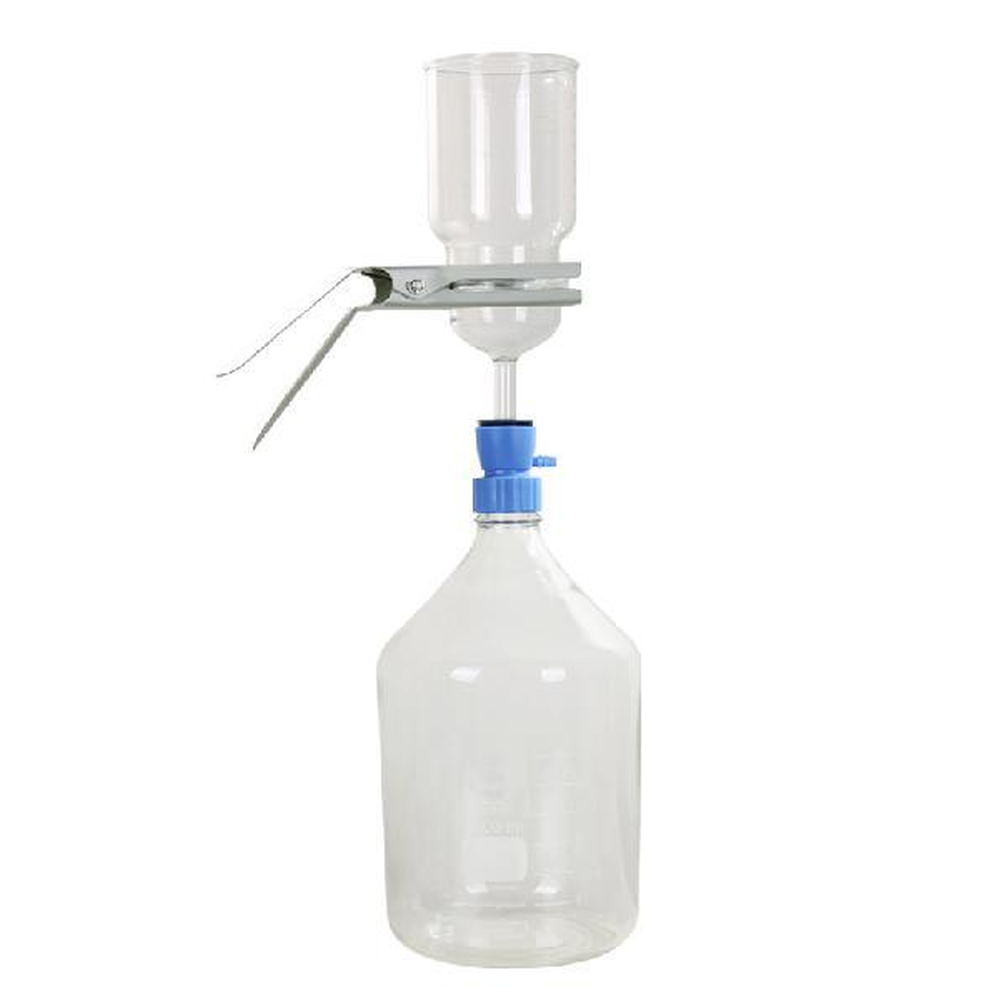 VF15, Glass Filtration Set Includes 1L funnel, base, clamp, stopper, GL45 adaptor, and 5L bottle
