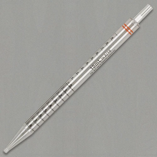 Serological Pipette, 10mL, PS, Short Style, 230mm, STERILE, Orange, Individually Wrapped