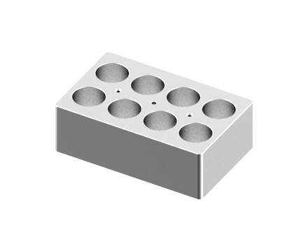 Block, used for 50mL tubes, 8 holes