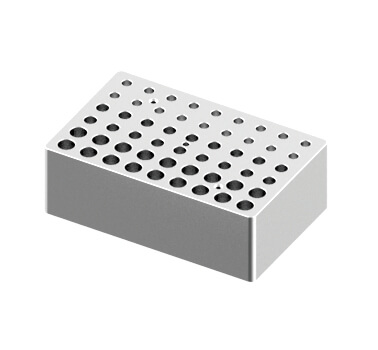 Block, used for 0.2mL, 0.5mL and 1.5/2mL tubes, 18 holes each size