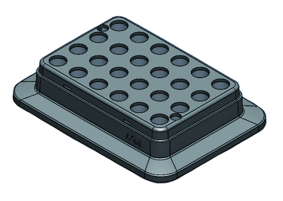 Block, used for 1.5mL tubes, 24 holes