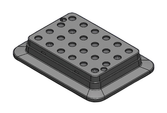Block, used for 0.5mL tubes, 24 holes