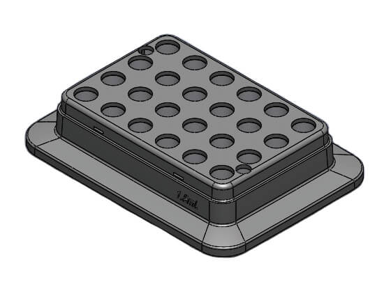 Block, used for 2mL tubes, 24 holes