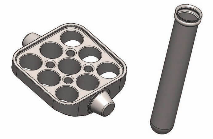 4 x Buckets & 4 x 9 tubes 3mL & 7mL capacity including adapters