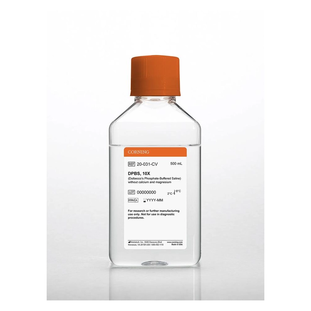 Corning® 500 mL DPBS (Dulbeccos Phosphate Buffered Saline), 10x [-] calcium, magnesium